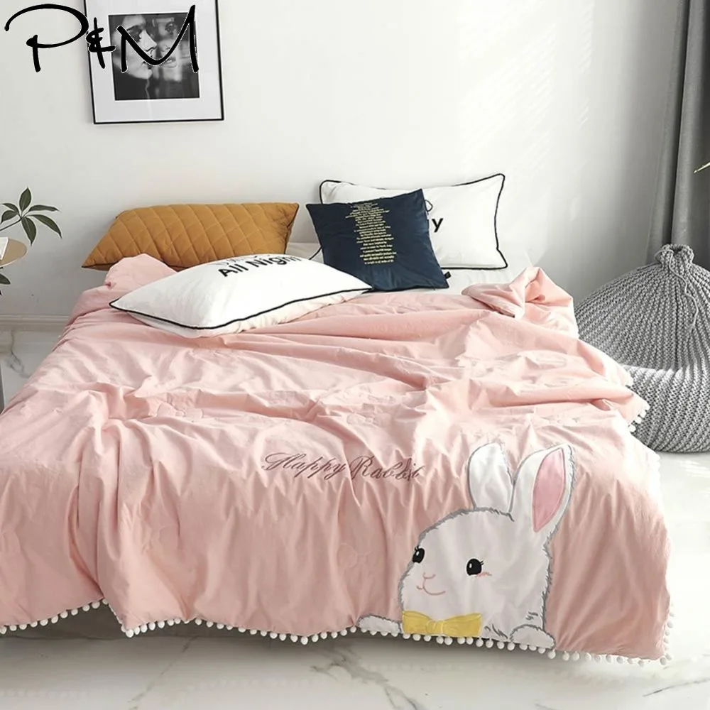 2019 Cartoon Rabbit Pink Air-condition Thin Summer Quilt Embroidery Comforter Washed Cotton Fabric Queen Size
2019 Cartoon Rabbit Pink Air-condition Thin Summer Quilt Embroidery Comforter Washed Cotton Fabric Queen Size