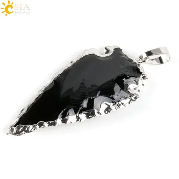 CSJA Natural Black Indian Onyx Arrowhead Pendant Electroplated Gold Color Raw Stone Energy Luxury Handmade Necklace Jewelry E310
CSJA Natural Black Indian Onyx Arrowhead Pendant Electroplated Gold Color Raw Stone Energy Luxury Handmade Necklace Jewelry E310