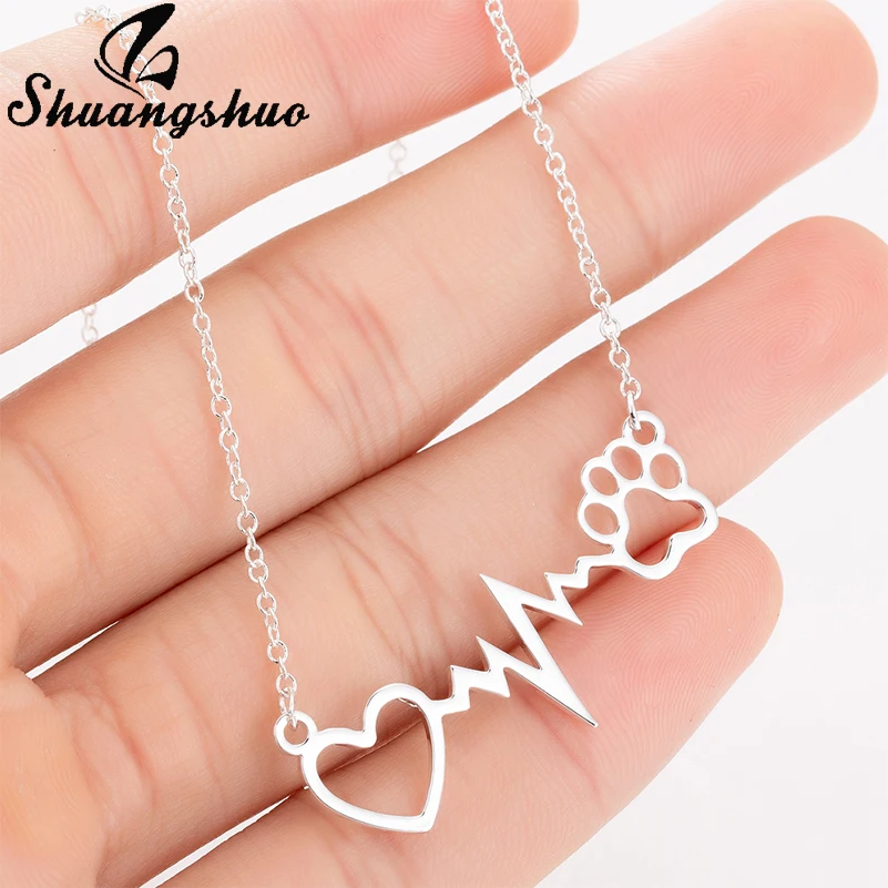 Shuangshuo Cute Animal Vintage Jewelry Love Cats And Dogs Paws Heart Heartbeat Necklace Paw Dog Print Pendants Neckalce
Shuangshuo Cute Animal Vintage Jewelry Love Cats And Dogs Paws Heart Heartbeat Necklace Paw Dog Print Pendants Neckalce
