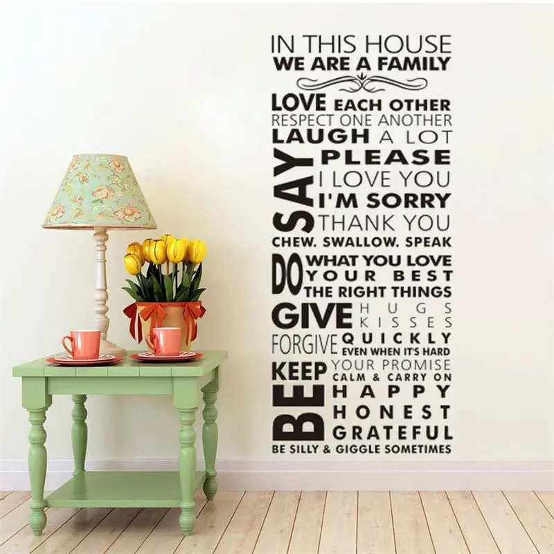 Large We Are Family IN THIS HOUSE Vinyl Family Wall Stickers Decals Home Decoration Creative DIY Removable Vinyl Decor D111
Large We Are Family IN THIS HOUSE Vinyl Family Wall Stickers Decals Home Decoration Creative DIY Removable Vinyl Decor D111