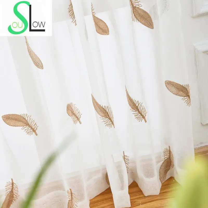 Slow Soul Coffee Feather Embroidered Curtain Pastoral Tulle Curtains For Living Room Kitchen Bedroom Sheer Children Ready Made
Slow Soul Coffee Feather Embroidered Curtain Pastoral Tulle Curtains For Living Room Kitchen Bedroom Sheer Children Ready Made