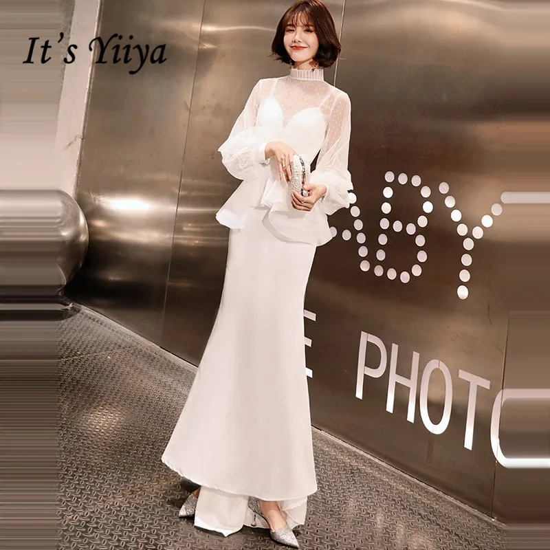 It's YiiYa Evening Dress White O-neck Long Lantern sleeves Trumpet Formal Dresses Fake Two Pieces Ruffles Party Gowns G052
It's YiiYa Evening Dress White O-neck Long Lantern sleeves Trumpet Formal Dresses Fake Two Pieces Ruffles Party Gowns G052