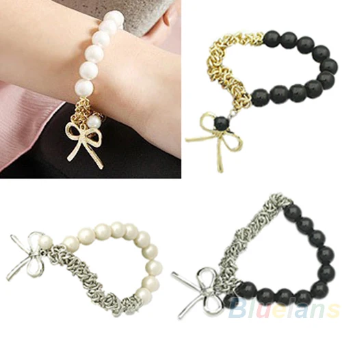 New Exquisite Cute Lovely Imitation Charm Pearl Bowknot Beeds Bangle Bracelet Jewelry for Women Dress 08OH
New Exquisite Cute Lovely Imitation Charm Pearl Bowknot Beeds Bangle Bracelet Jewelry for Women Dress 08OH