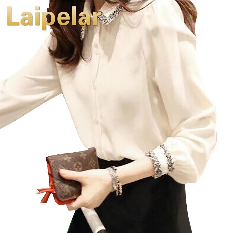 Laipelar Womens Tops And Blouses 2018 Women White Elegant Tweed Long Sleeve Chiffon Blouse Shirt Plus Size S-4XL Blusas
Laipelar Womens Tops And Blouses 2018 Women White Elegant Tweed Long Sleeve Chiffon Blouse Shirt Plus Size S-4XL Blusas