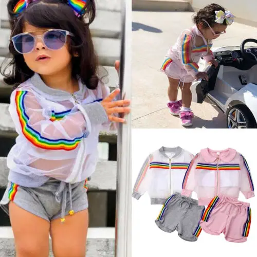 3PCSToddler Baby Girls Rainbow Coat Vest Short Outfit Clothes Summer Perspective Baby Girl Clothing Sunscreen Suit 1-7Y
3PCSToddler Baby Girls Rainbow Coat Vest Short Outfit Clothes Summer Perspective Baby Girl Clothing Sunscreen Suit 1-7Y