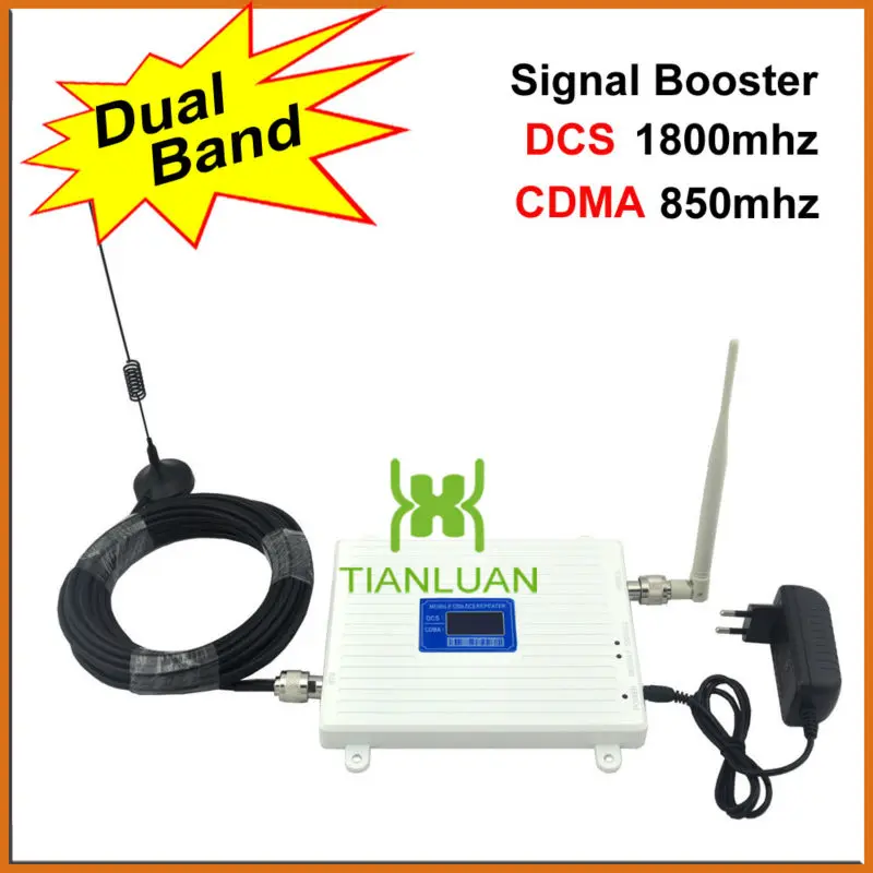 Dual Band DCS 1800MHz CDMA 850MHz Mobile Phone Signal Booster Repeater Signal Amplifier with Antenna/LCD Display/Full Set/White
Dual Band DCS 1800MHz CDMA 850MHz Mobile Phone Signal Booster Repeater Signal Amplifier with Antenna/LCD Display/Full Set/White