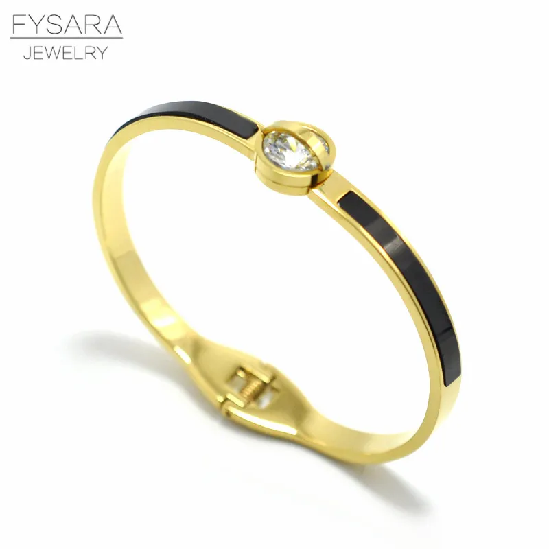 FYSARA Brand Luxury Screw Bracelets Stainless Steel Enamel Black CZ Crystals Bangle For Women Arm Cuff Pulseiras Gift
FYSARA Brand Luxury Screw Bracelets Stainless Steel Enamel Black CZ Crystals Bangle For Women Arm Cuff Pulseiras Gift