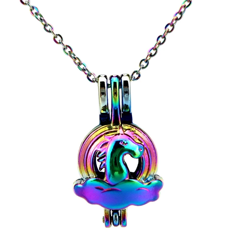 C773 Rainbow Color Lovely Horse Beads Cage Pendant Locket Necklace Aroma Essential Oil Diffuser
C773 Rainbow Color Lovely Horse Beads Cage Pendant Locket Necklace Aroma Essential Oil Diffuser