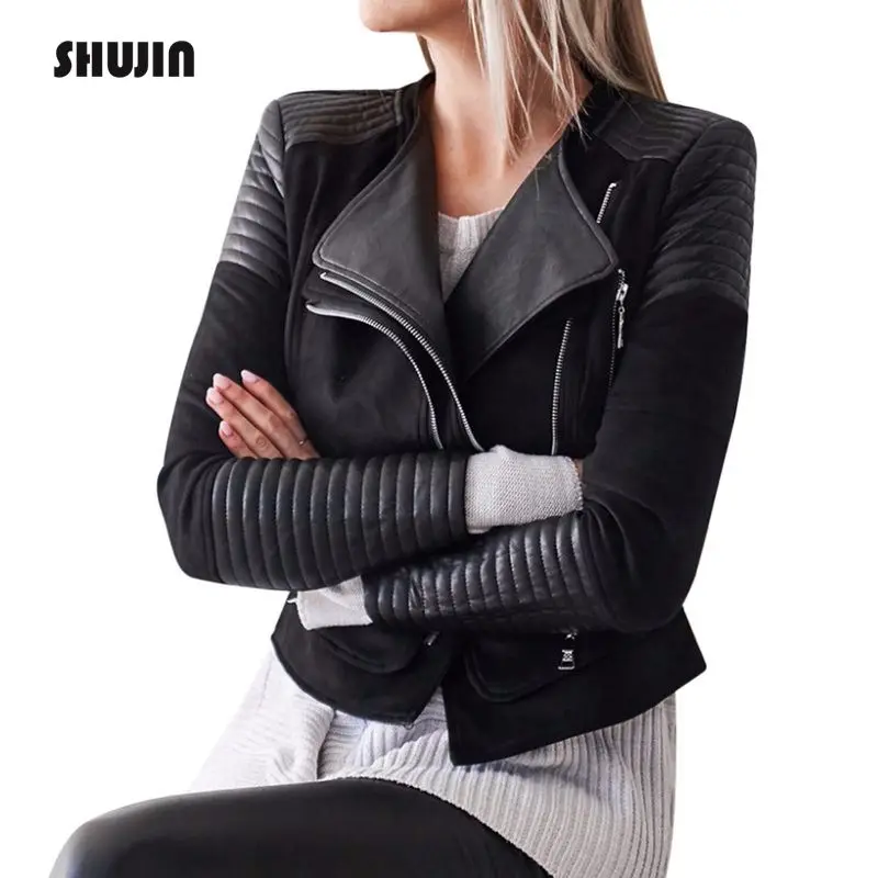SHUJIN Cool Motorcycle Short Jacket Women 2018 Autumn Winter Long Sleeve Slim Coat Tops Zipper Streetwear Jacket Plus Size
SHUJIN Cool Motorcycle Short Jacket Women 2018 Autumn Winter Long Sleeve Slim Coat Tops Zipper Streetwear Jacket Plus Size
