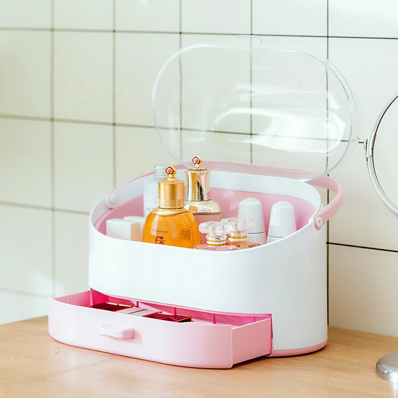 Portable Cosmetic Storage Box Plastic Makeup Make Up Organizer Dust Cover Design Drawer Organization Skin Care Products Case
Portable Cosmetic Storage Box Plastic Makeup Make Up Organizer Dust Cover Design Drawer Organization Skin Care Products Case
