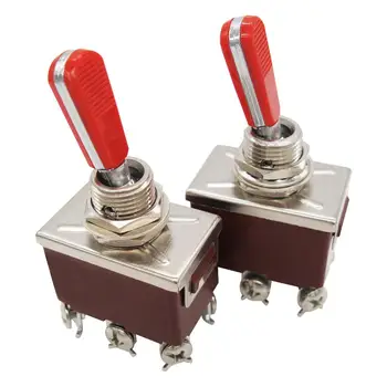 2pcs Ten(c)-1321- RR Heavy Duty Rocker Toggle Switch 16A 250V 20A 125V DPDT ON/ON Switch with 2 Red Handle 6 Terminal 2 Position 
2pcs Ten(c)-1321- RR Heavy Duty Rocker Toggle Switch 16A 250V 20A 125V DPDT ON/ON Switch with 2 Red Handle 6 Terminal 2 Position