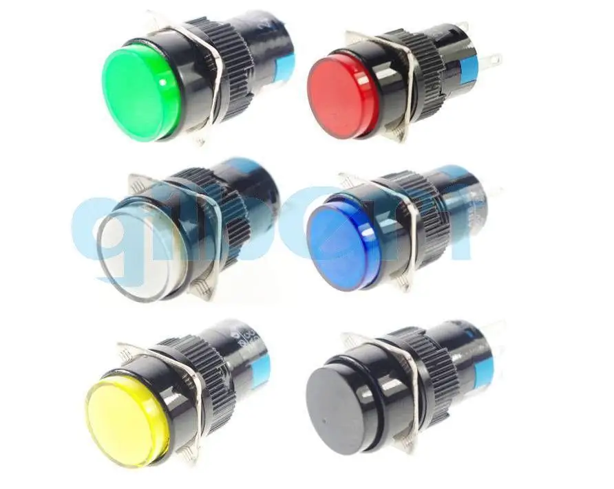 Red/Blue/Yellow/Green/White 16mm Momentary/Latching 1NO 1NC/2NO 2NC Plastic Light Pushbutton Switche LED Voltage 12VDC-220VAC
Red/Blue/Yellow/Green/White 16mm Momentary/Latching 1NO 1NC/2NO 2NC Plastic Light Pushbutton Switche LED Voltage 12VDC-220VAC