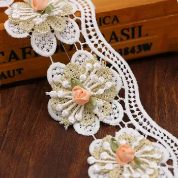 1 yard Stylish Wave Gold Rose Flower Multilayer Embroidered Lace Trimmings Ribbon Handmade Applique Wedding Dress Sewing Craft
1 yard Stylish Wave Gold Rose Flower Multilayer Embroidered Lace Trimmings Ribbon Handmade Applique Wedding Dress Sewing Craft