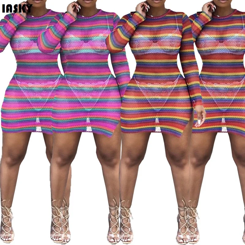 IASKY New colorful striped Beach Cover up sexy women see through bikini swimsuit bathing suit cover ups Robe de Plage
IASKY New colorful striped Beach Cover up sexy women see through bikini swimsuit bathing suit cover ups Robe de Plage