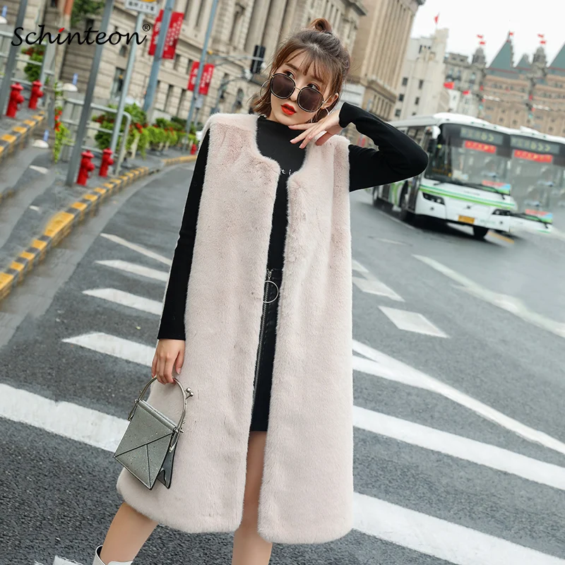 2019 Schinteon Women Fur Long Vest Sleeveless Slim Vest Gielt Jacket Outwear Faux Fur Clothing High Quality Fashion Over Size
2019 Schinteon Women Fur Long Vest Sleeveless Slim Vest Gielt Jacket Outwear Faux Fur Clothing High Quality Fashion Over Size