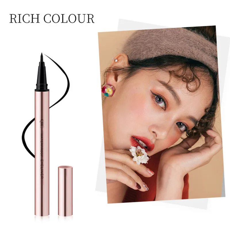 

1PC QIC Makeup Red Leopard Eyeliner Waterproof and Sweatproof Not Blooming Eyeliner Pen Quick-Dry Marbled Pattern Thick Black