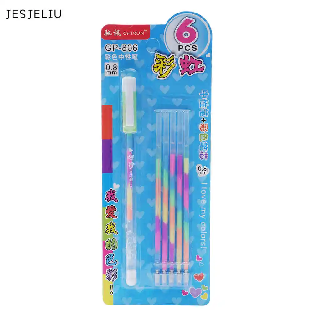 JESJELIU 1 Pen + 5 Refill/Set Watercolor Chalk Gel Pen Diy Decoration For Album Color Pens Set Korean Stationery School Suplies
JESJELIU 1 Pen + 5 Refill/Set Watercolor Chalk Gel Pen Diy Decoration For Album Color Pens Set Korean Stationery School Suplies