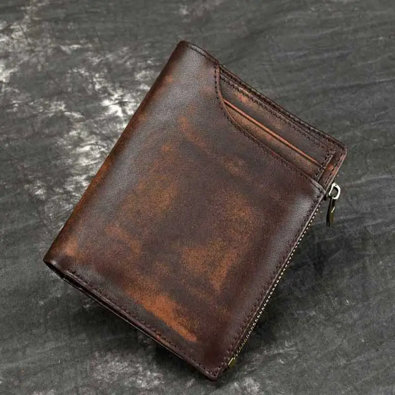 Vegetable tanned leather man's purse Short hand-polished Vintage Leather Coin clip top leather upright leather purse
Vegetable tanned leather man's purse Short hand-polished Vintage Leather Coin clip top leather upright leather purse