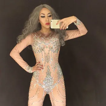 White Shining Rhinestones Women Jumpsuit Sexy Bodysuit Nightclub Party Singer DJ DS Performance Stage Wear Dance Costume
White Shining Rhinestones Women Jumpsuit Sexy Bodysuit Nightclub Party Singer DJ DS Performance Stage Wear Dance Costume