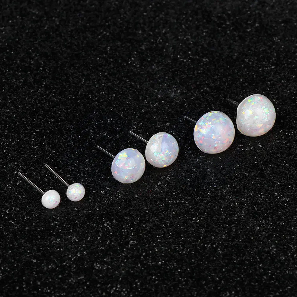 Opal Stone Studs Earrings 1 Pair Round Ball 4MM 8MM 10MM Simple Luxury Earrings For Women Wedding Party Charms Jewelry
Opal Stone Studs Earrings 1 Pair Round Ball 4MM 8MM 10MM Simple Luxury Earrings For Women Wedding Party Charms Jewelry