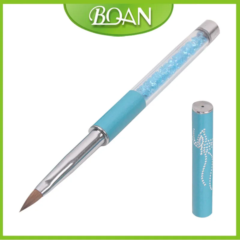 BQAN #4 Hot Selling Turquoise Rhinestone Metal Handle Nail Art Tool Kolinsky Acrylic Nail Brush Holder
BQAN #4 Hot Selling Turquoise Rhinestone Metal Handle Nail Art Tool Kolinsky Acrylic Nail Brush Holder