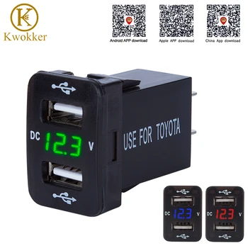 DC 12-24V Dual USB Port Car Charger Adapter Charging Socket Power Adapter with LED Digital Voltmeter Meter Monitor For Toyota
DC 12-24V Dual USB Port Car Charger Adapter Charging Socket Power Adapter with LED Digital Voltmeter Meter Monitor For Toyota