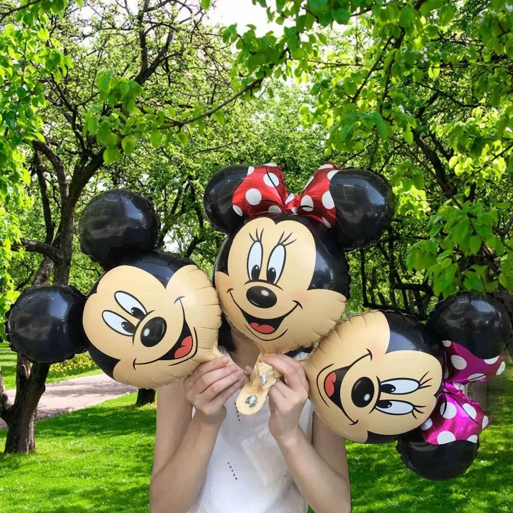 

50pcs/lot Mini mickey mouse head foil balloons Red Minnie theme party cartoon ballons birthday party globos baby shower decora