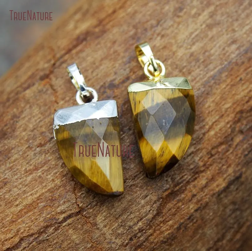 New Arrival Tiger Eye Stone Gold Color And Silver Electroplated Faceted Horn Tusk Pendant Jewelry In 19*11 mm PM9564
New Arrival Tiger Eye Stone Gold Color And Silver Electroplated Faceted Horn Tusk Pendant Jewelry In 19*11 mm PM9564