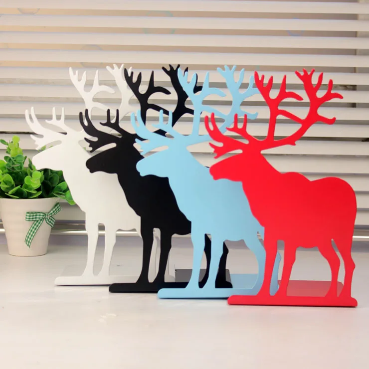 1 Pair/lot Lovely Cute Innovative Painted 4-Color Iron Deer-Shaped Bookend, Blac&Blue&Red, SL00006
1 Pair/lot Lovely Cute Innovative Painted 4-Color Iron Deer-Shaped Bookend, Blac&Blue&Red, SL00006