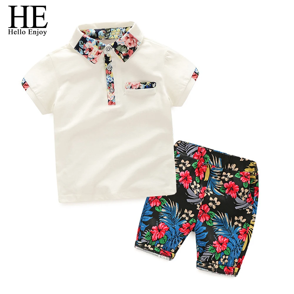 HE Hello Enjoy kids clothes boys summer 2017 boys clothing sets short sleeves print shirt+flower short suits children clothing
HE Hello Enjoy kids clothes boys summer 2017 boys clothing sets short sleeves print shirt+flower short suits children clothing
