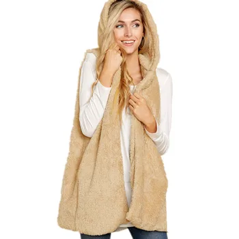 Fleece Hooded Vests Cardigan Coat Women's Casual Sleeveless Plush Loose Solid Autumn Fall Ladies Open Stitch Outwear Vest Coats
Fleece Hooded Vests Cardigan Coat Women's Casual Sleeveless Plush Loose Solid Autumn Fall Ladies Open Stitch Outwear Vest Coats