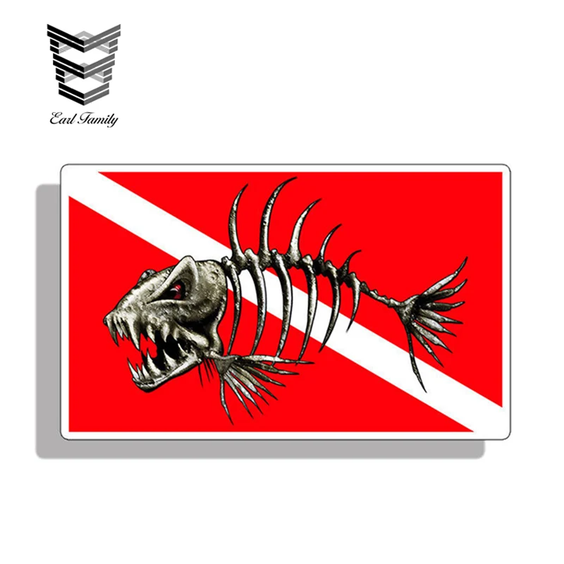 EARLFAMILY 13cm X 8cm Car Styling Skull Bone Fish Diver Down Sticker Scuba Diving Dive Decal Car Truck Laptop Boat Car Stickers
EARLFAMILY 13cm X 8cm Car Styling Skull Bone Fish Diver Down Sticker Scuba Diving Dive Decal Car Truck Laptop Boat Car Stickers