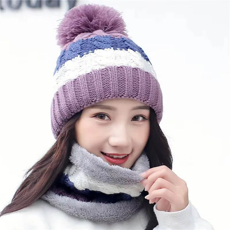 New Winter Women's Velvet Wool Hats Twist color matching Beanies Skullies Hat Female Riding Bib Knitted Hats Sets Wholesale
New Winter Women's Velvet Wool Hats Twist color matching Beanies Skullies Hat Female Riding Bib Knitted Hats Sets Wholesale