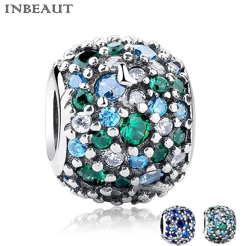 INBEAUT Pure Silver Round Charm Bead for Women Fashion Bracelet Charms Paved by Blue and Green Mosaic Cubic ZIrconia Bead Girls
INBEAUT Pure Silver Round Charm Bead for Women Fashion Bracelet Charms Paved by Blue and Green Mosaic Cubic ZIrconia Bead Girls