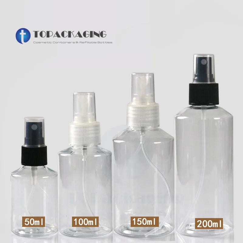 

50/100/150/200ml Spray Bottle Fine Mist Atomizer Pump Empty Sample Parfum Clear Plastic Cosmetic Container Perfume Refillable