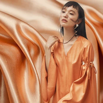 Solid and shiny pure silk dupion fabric, coral color with gold luster, sewing for dress, skirt, home decor, craft by the yard
Solid and shiny pure silk dupion fabric, coral color with gold luster, sewing for dress, skirt, home decor, craft by the yard