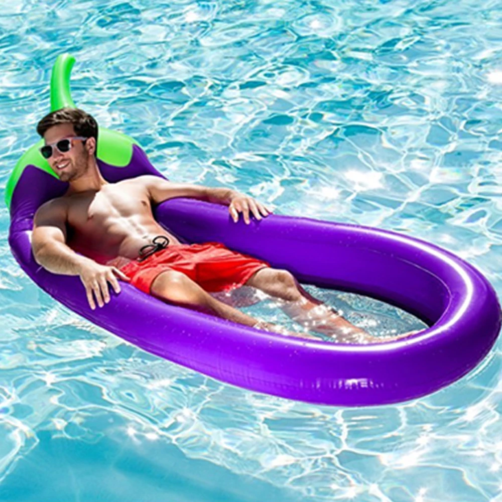 Inflatable swim ring giant eggplant swimming pool floating bed party toys water floating sunbeds children adult beach
Inflatable swim ring giant eggplant swimming pool floating bed party toys water floating sunbeds children adult beach