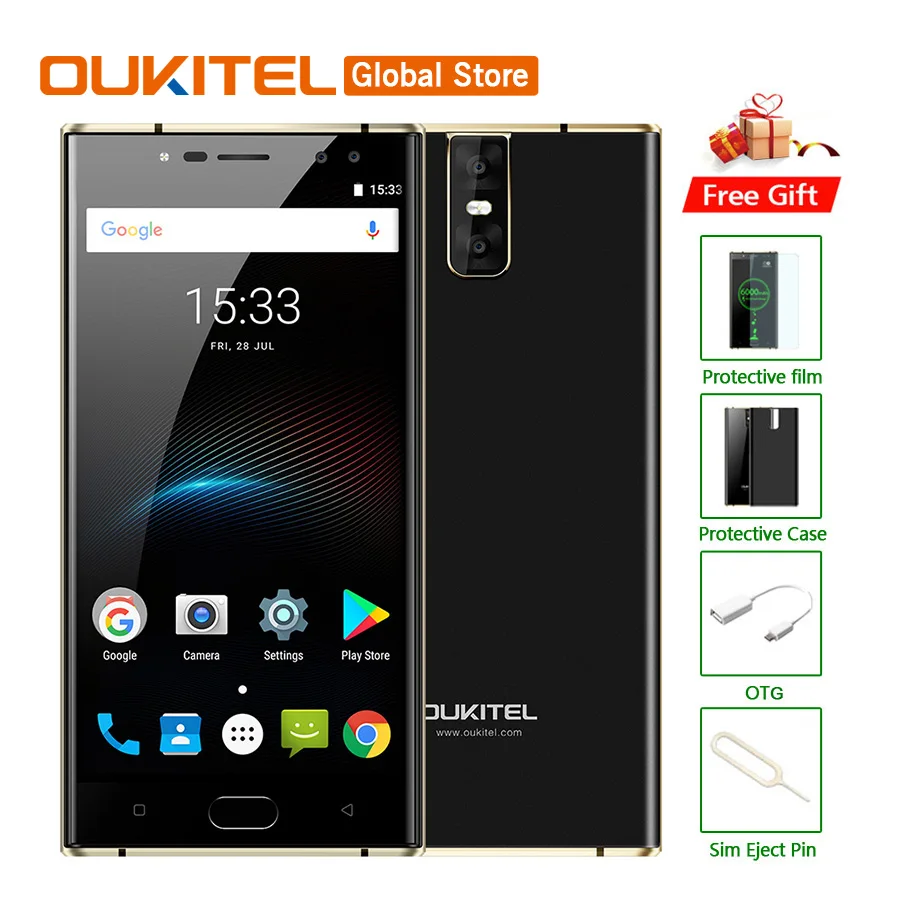 

Original Oukitel K3 Mobile Phone MT6750T Octa Core 4GB RAM 64GB ROM 5.5"FHD 1920x1080 13MP Four CAM Fingerprint 6000mAh