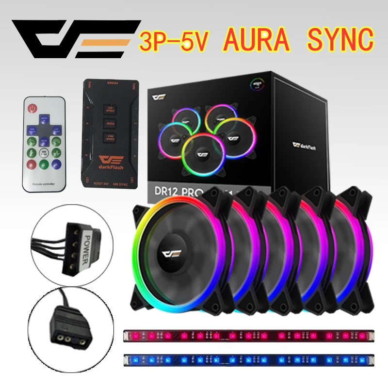 darkFlash DR12-Pro Computer PC Case Fan 3p-5V Aura Sync Cooler Fan RGB Adjust LED aigo120mm Quiet Remote Computer Cooler Cooling
darkFlash DR12-Pro Computer PC Case Fan 3p-5V Aura Sync Cooler Fan RGB Adjust LED aigo120mm Quiet Remote Computer Cooler Cooling