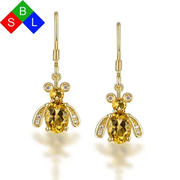 BSL Fine Jewelry Online Store New 925 Sterling Silver Dangle Earrings With Natural Gemstone Citrine Insect Bee Shape Dorp
BSL Fine Jewelry Online Store New 925 Sterling Silver Dangle Earrings With Natural Gemstone Citrine Insect Bee Shape Dorp