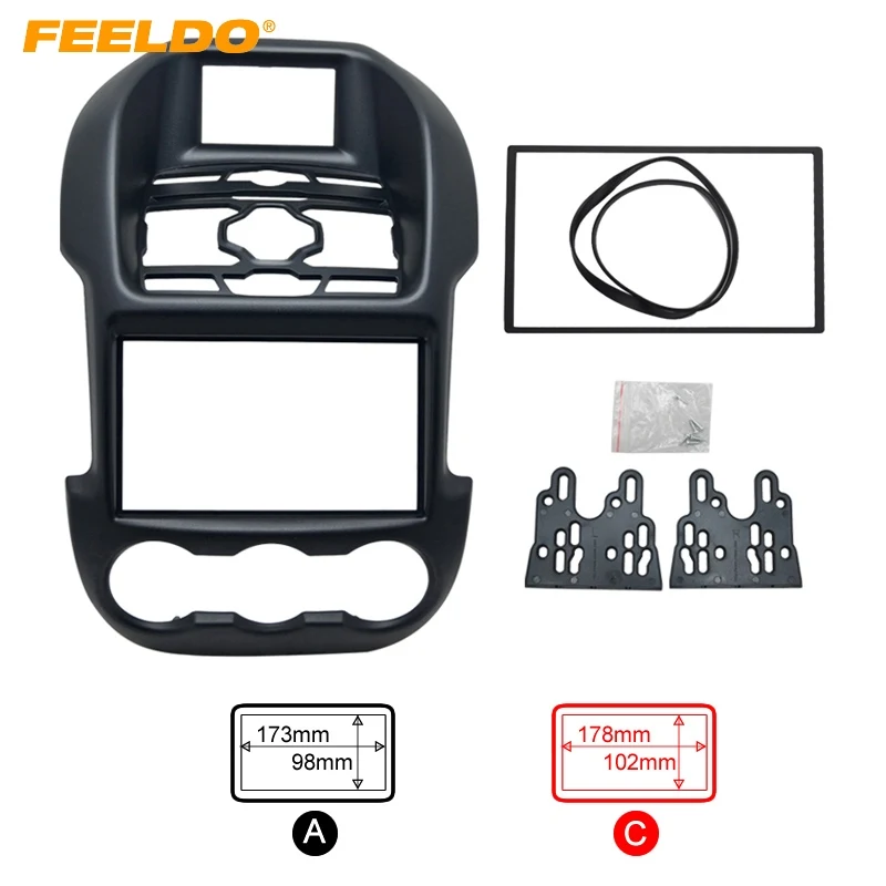 FEELDO Car 2DIN Refitting Audio DVD Panel Frame Panel Radio Fascia Frame Kit Face Plate for Ford Ranger (Luxury type) #HQ2836
FEELDO Car 2DIN Refitting Audio DVD Panel Frame Panel Radio Fascia Frame Kit Face Plate for Ford Ranger (Luxury type) #HQ2836