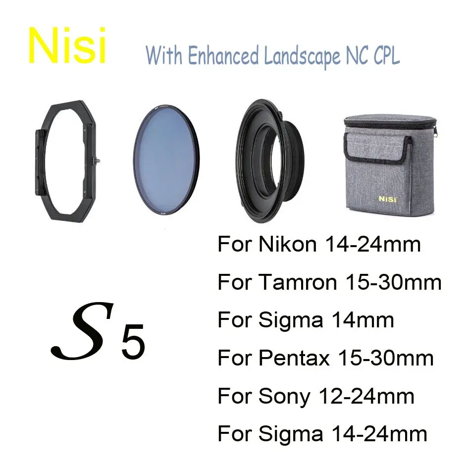 NiSi 150mm S5 Filter Holder with Enhanced Landscape NC CPL for Sigma 14-24mm /Tamron 15-30mm/Nikon 14-24mm /Sigma 14mm F1.8 DG
NiSi 150mm S5 Filter Holder with Enhanced Landscape NC CPL for Sigma 14-24mm /Tamron 15-30mm/Nikon 14-24mm /Sigma 14mm F1.8 DG