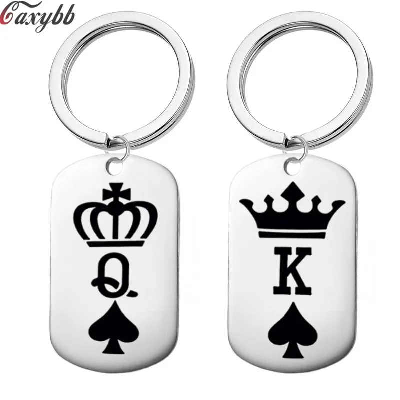 Fashion Tag Engraved Keychains Couples Crown King Queen Key Chains for Women Men Lovers Keyring Birthday Gifts Jewelry
Fashion Tag Engraved Keychains Couples Crown King Queen Key Chains for Women Men Lovers Keyring Birthday Gifts Jewelry