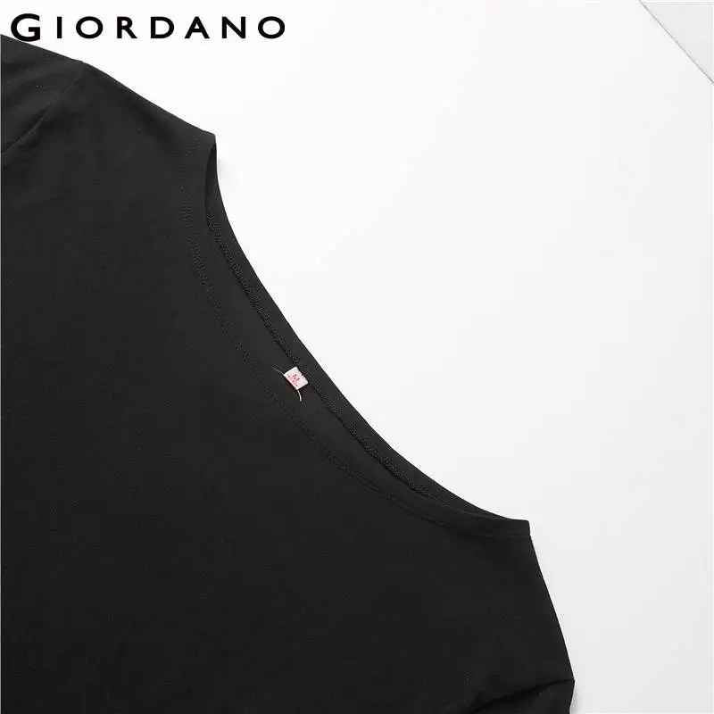 Giordano Для женщин футболка с вырезом лодочка Рубашка короткими рукавами свободный