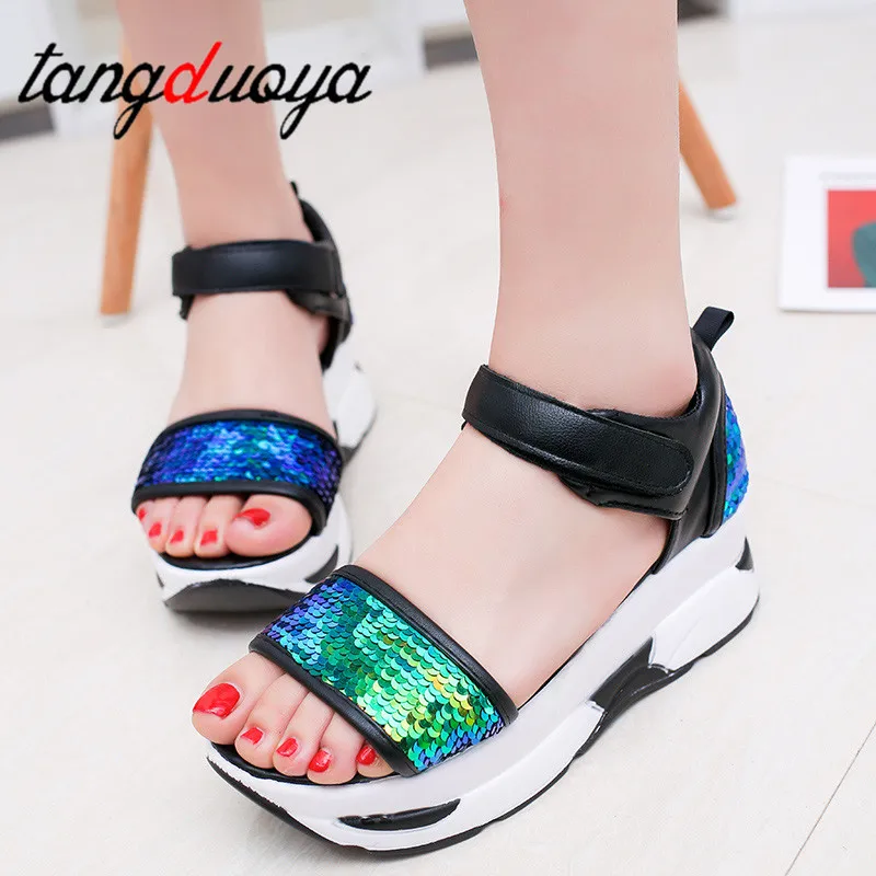 Glitter Wedges Gladiator Sandals 2019 Summer Style Creepers Platform Shoes Woman sandals wedge leather open toe sandals
Glitter Wedges Gladiator Sandals 2019 Summer Style Creepers Platform Shoes Woman sandals wedge leather open toe sandals