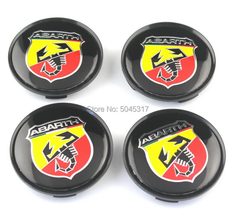 4pcs 63mm Abarth Badge Emblem Car Wheel Center Hub Rim Caps Cover Styling | Автомобили и мотоциклы