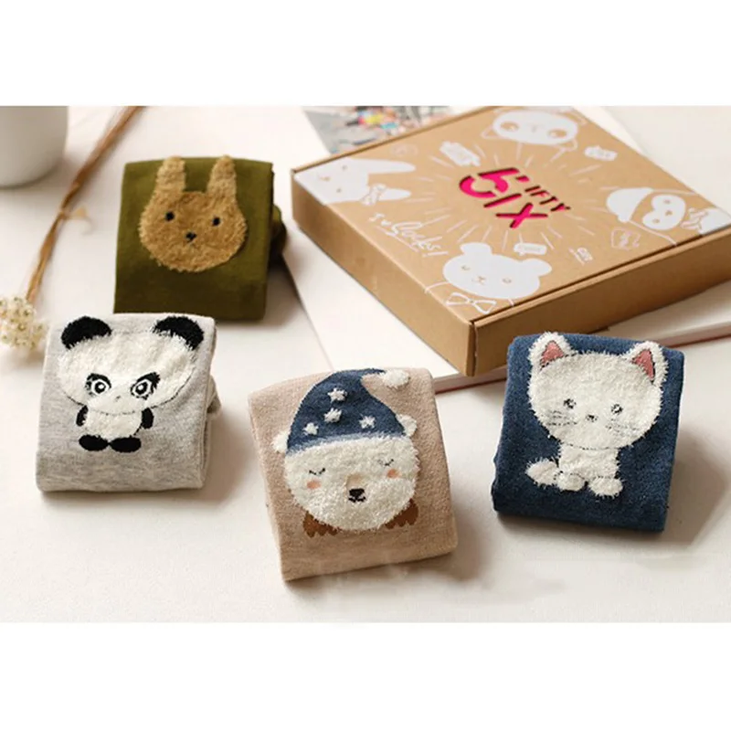 4 Pairs Cartoon Socks Women Cute Animal Panda Bear Rabbit Cat Lovely Lace Patchwork Socks Winter Fashion Warm Cotton Socks Gift
4 Pairs Cartoon Socks Women Cute Animal Panda Bear Rabbit Cat Lovely Lace Patchwork Socks Winter Fashion Warm Cotton Socks Gift