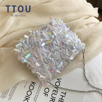 TTOU Shiny Women Evening Bags Glitter Sequin Tassel Shoulder Bag Pearl Handle Chic Handbag Ladies Party Banquet Crossbody Bags
TTOU Shiny Women Evening Bags Glitter Sequin Tassel Shoulder Bag Pearl Handle Chic Handbag Ladies Party Banquet Crossbody Bags