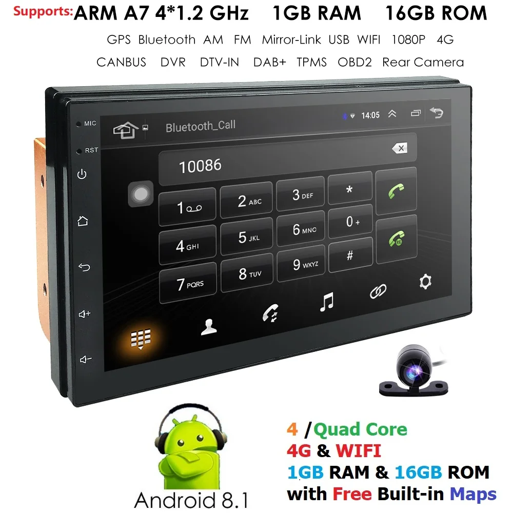 7 Inch 2 Din Car Multimedia Auto radio Touch screen Bluetooth GPS Stereo support Mirror link USB TPMS OBD2 Free rear Camera
7 Inch 2 Din Car Multimedia Auto radio Touch screen Bluetooth GPS Stereo support Mirror link USB TPMS OBD2 Free rear Camera
