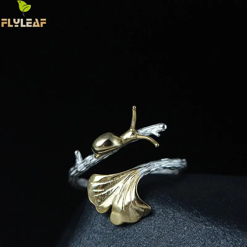 925 Sterling Silver Snail Ginkgo Leaves Open Rings For Women Chinese National Style Lady Creative Jewelry Flyleaf
925 Sterling Silver Snail Ginkgo Leaves Open Rings For Women Chinese National Style Lady Creative Jewelry Flyleaf
